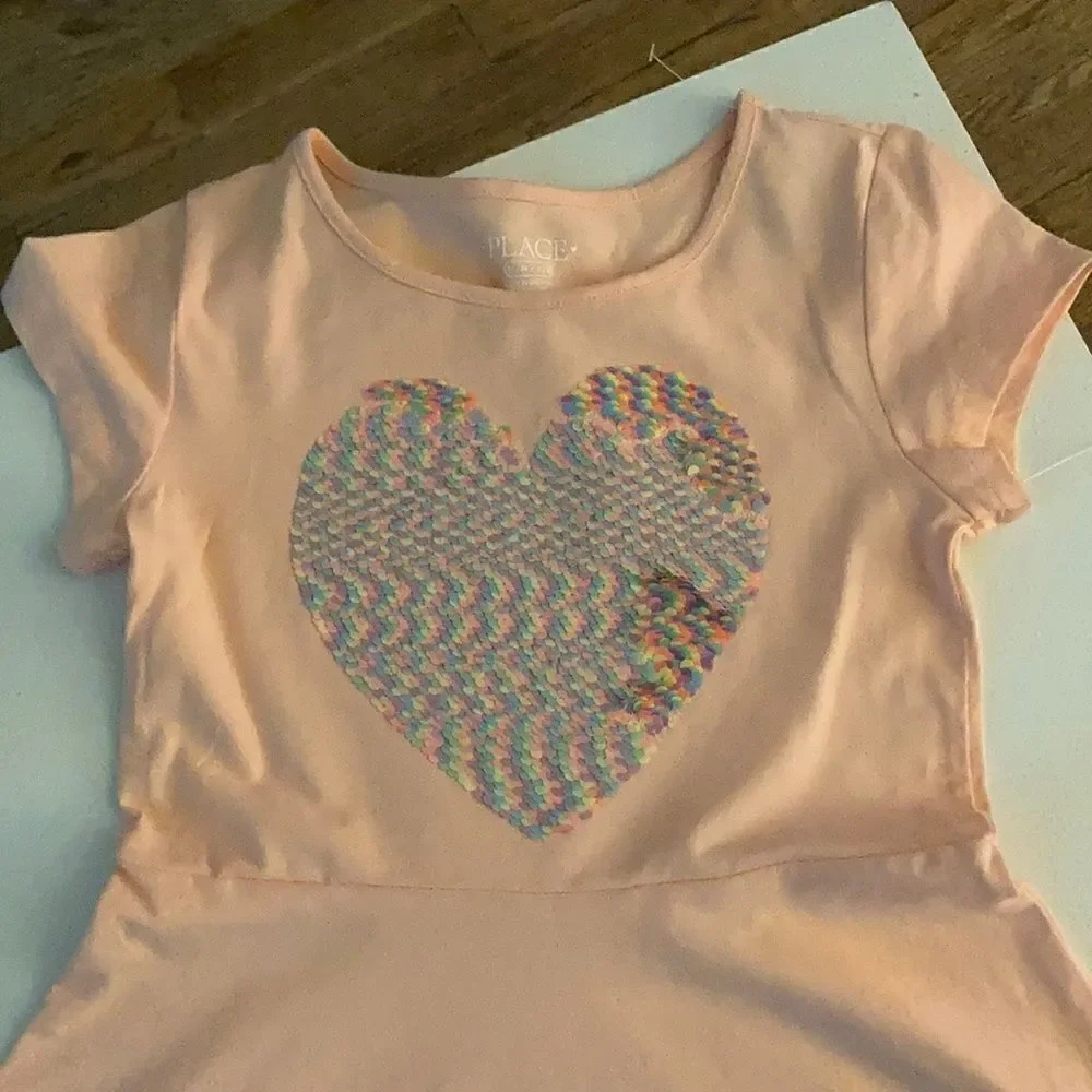 Fit n Flare Dress with Flip Sequins Heart